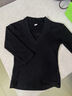 高級感黑色V領(lǐng)中袖t恤女春季內搭打底衫巨好看修身收腰七分袖上衣 黑色 S 曬單實(shí)拍圖