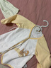 童泰（TONGTAI）嬰兒上衣春秋季純棉新生兒衣服寶寶和尚服雙層護肚滿(mǎn)月服黃色66cm 曬單實(shí)拍圖