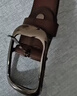 女士皮帶牛皮復古簡(jiǎn)約百搭腰帶女韓版通用學(xué)生時(shí)尚休閑針扣褲帶窄 槍扣-咖色 115cm 曬單實(shí)拍圖