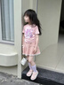 G.duck女童夏季套裝2026新款兒童洋氣短袖T恤夏裝小女孩牛仔短裙兩件套 粉色短袖 150 cm 曬單實(shí)拍圖
