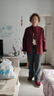 千柏年100%綿羊毛雙面呢新中式復古大衣女新款立領(lǐng)單排扣寬松厚外套紅L 曬單實(shí)拍圖
