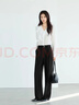 伊芙麗（eifini）朱珠代言經(jīng)典百搭顯瘦送腰帶軟垂西裝拖地褲子女士2026春季新款 黑色 常規版 隨單送腰帶 M 105-115斤 腰圍72 曬單實(shí)拍圖