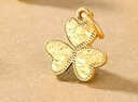 ZJUZ碎碎金黃金三葉草吊墜配飾足金999魚(yú)鱗幸運草首飾七夕禮物送女友 碎碎金三葉草（僅吊墜）約0.71g 曬單實(shí)拍圖