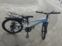 鳳凰官方旗艦店兒童自行車(chē)男女變速青少年學(xué)生山地車(chē)碟剎賽車(chē) 星際 藍灰【變速】后座+LED燈+輻條輪 20寸【適合125-160cm】 曬單實(shí)拍圖