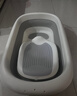 日康（rikang）嬰兒浴床 洗澡神器寶寶躺托浴網(wǎng)架新生兒防滑軟膠躺板 X1027煙灰 曬單實(shí)拍圖