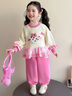 迪士咪魯（DISHIMILU）女童寶寶套裝春裝2026新款春秋拼接1-8歲兒童裝女孩春季小孩衣服 XT876(上衣+褲子）-粉色 110 碼/身高100-110cm（3-4歲） 曬單實(shí)拍圖