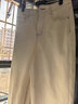 朗姿/LANCY秋季新款氣質(zhì)百搭直筒闊腿白色牛仔褲通勤顯瘦褲子 米白色 M 曬單實(shí)拍圖