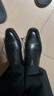 德賽（DESAI）三接頭男鞋商務(wù)正裝皮鞋男牛津增高英倫婚鞋 黑色    40    曬單實(shí)拍圖