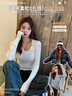 俞兆林（YUZHAOLIN）針織V領(lǐng)打底衫女2025早秋冬新款內搭低領(lǐng)軟糯毛衣修身顯瘦上衣 曬單實(shí)拍圖