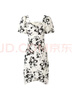 太平鳥(niǎo)女裝連衣裙夏季優(yōu)雅印花女士泡泡袖法式簡(jiǎn)約 白色紋樣 XL 曬單實(shí)拍圖