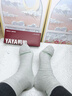 鴨鴨【100%純棉】襪子男春夏10A抗菌防臭襪耐磨吸汗中筒運動(dòng)休閑男襪 曬單實(shí)拍圖