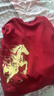 真維斯（Jeanswest）酒紅色衛衣秋冬季男女同款2026新年限定馬年本命年衣服潑墨馬外套 曬單實(shí)拍圖