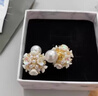 初緒前后式雙面兩戴白水晶耳環(huán)女輕奢感氣質(zhì)大氣耳釘夏天小眾耳飾 雙面大小珍珠-珍珠花朵 曬單實(shí)拍圖
