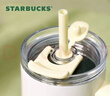 星巴克（Starbucks）春日晴空系列不銹鋼吸管杯900ml冰霸杯咖啡杯水杯男女女神節禮物 曬單實(shí)拍圖