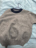 初申春秋針織衫女經(jīng)典圓領(lǐng)時(shí)尚撞色領(lǐng)口毛衣毛衫上衣S53Z117 曬單實(shí)拍圖