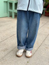 英氏（YEEHOO）男童牛仔褲兒童褲子中大童裝長(cháng)褲寬松時(shí)尚百搭春裝 新淺藍 130 曬單實(shí)拍圖