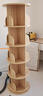 實(shí)木旋轉書(shū)架360度一體靠墻可移動(dòng)轉拐角書(shū)柜臥室床頭落地置物架 五層1.6m高_原木色_免漆松木 曬單實(shí)拍圖