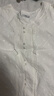 百圖betu女裝夏季新款襯衫V領(lǐng)花邊蕾絲燈籠袖短袖襯衫女2405T38 白色 L 曬單實(shí)拍圖