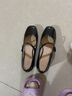 百麗（Belle）櫻桃琥珀同款櫻桃瑪麗珍鞋女春季氣質(zhì)方頭牛皮單鞋D7L1DAQ5預售 魅影黑色 36 (230mm) 曬單實(shí)拍圖