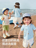 巴拉巴拉嬰兒t恤寶寶上衣男童短袖Polo服夏裝薄涼爽舒適 藍色調00388 130 曬單實(shí)拍圖