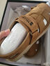 百麗鏤空透氣洞洞鞋男2026新夏牛皮革厚底增高休閑皮涼鞋8WK06BM6 黃棕色 39 曬單實(shí)拍圖