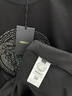 VERSACE JEANS范思哲男裝夏季美杜莎水晶燙鉆T恤修身圓領(lǐng)短袖絲光棉高端男士T恤 黑色 L 曬單實(shí)拍圖