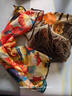 圍脖套頭脖套防曬小絲巾春秋夏季薄款百搭假領(lǐng)子女士裝飾圍巾 多彩玫瑰金絲楓葉 曬單實(shí)拍圖