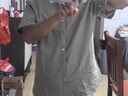 羅蒙（ROMON）棉麻襯衫男士短袖夏季中國風(fēng)亞麻休閑襯衣純色薄款小立領(lǐng)男裝上衣 939灰綠色【棉麻立領(lǐng)】 XL 【體重120-135斤】 曬單實(shí)拍圖