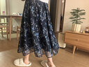 絲柏舍法式高腰半身裙2026春夏新款女裝碎花大擺網(wǎng)紗中長(cháng)裙 曬單實(shí)拍圖