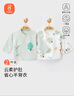 貝瑞加（Babyprints）嬰兒半背衣2件裝新生兒衣服純棉長(cháng)袖上衣初生寶寶四季內衣 綠66 曬單實(shí)拍圖