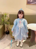 G.duck小黃鴨愛(ài)莎公主裙女童連衣裙秋裝2025新款兒童艾莎裙子女寶寶紗裙 藍色 110 建議4~5歲【100-110cm】cm 曬單實(shí)拍圖