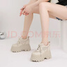 凡疆12cm內增高小個(gè)子休閑單鞋女夏季鏤空厚底松糕老爹鞋小白鞋高跟鞋 米白色--鏤空款 38 曬單實(shí)拍圖