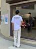 陌汀短袖男t恤2026新款潮牌ins港風(fēng)純棉白色寬松百搭大碼打底體恤男裝 白 0007 L 曬單實(shí)拍圖