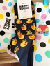 Happy Socks【2025新款】男女士潮牌小鴨子個(gè)性圖案襪子創(chuàng  )意百搭時(shí)尚中筒襪 黑色橡皮鴨鴨 均碼 41-46 曬單實(shí)拍圖