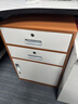 鋼制矮柜辦公室桌下帶抽屜儲物小活動(dòng)柜子資料柜帶鎖文件柜鐵皮柜 高650咖白二抽一門(mén) 0.5mm 曬單實(shí)拍圖