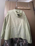 春秋大碼女裝拉鏈連帽短外套薄款媽媽裝上衣百搭寬松純色大口袋新 淺綠色 3XL 建議135-150斤 曬單實(shí)拍圖