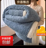 加厚羊羔絨毛毯蓋毯牛奶絨冬季辦公室午睡珊瑚絨披肩沙發(fā)毯小被子 貴族藍 120x200cm 曬單實(shí)拍圖