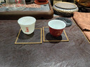 駱易家（Lorica）皮革功夫茶杯墊隔熱墊餐桌墊防燙杯墊新中式禪意茶墊干泡臺防滑 咖色杯墊（9*9cm）【雙面雙色】 曬單實(shí)拍圖