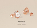 周六福（ZLF）  S925銀淡水珍珠耳釘女優(yōu)雅氣質(zhì)赫本風(fēng)耳飾生日禮物 金色耳釘一對 曬單實(shí)拍圖