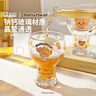 摩登主婦黃油小熊啤酒杯玻璃杯家用喝水杯高顏值杯子果汁杯-托腮 曬單實(shí)拍圖