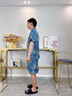 俞兆林（YUZHAOLIN）睡衣男夏季冰絲短袖短褲兩件套青年學(xué)生寬松夏天男士大碼家居服 NSCBF-藍灰樹(shù)葉【短袖短褲】 XL -(建議120-140斤) 曬單實(shí)拍圖