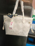 喵小姐（MISSMIAO）送媽媽老婆生日禮物廣西非遺手工壯錦托特包包女士新款單肩手提包 純白色-掛繩款【送花束+絲巾】情人節禮物送老婆 輕奢高檔非遺壯錦包送媽媽老婆長(cháng)輩 曬單實(shí)拍圖