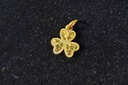 ZJUZ碎碎金黃金三葉草吊墜配飾足金999魚(yú)鱗幸運草首飾七夕禮物送女友 碎碎金三葉草（僅吊墜）約0.71g 曬單實(shí)拍圖