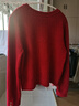 三彩2026春季新款馬上有錢(qián)毛衣提花繡花長(cháng)袖新年紅毛衫套頭M 曬單實(shí)拍圖
