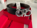 菲拉格慕（Ferragamo）男士腰帶商務(wù)正裝皮帶自由裁剪寬3.5cm送男友情人節禮物125cm 679710 686671黑啡光面-銀色扣 曬單實(shí)拍圖