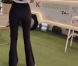 ACKDCS黑色瑜伽褲女夏季高腰提臀顯瘦高彈緊身褲外穿健身裸感運動(dòng)喇叭褲 曬單實(shí)拍圖