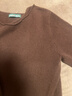 春竹無(wú)縫100%綿羊毛26春季新款半高領(lǐng)基礎百搭純色針織打底衫女羊毛衫 深咖（一字領(lǐng)） M ( 95CM） 曬單實(shí)拍圖
