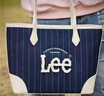 Lee條紋復古托特包大容量單肩包撞色腋下包【春尚新】送女友老婆禮物 曬單實(shí)拍圖