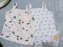 歡喜小熊 寶寶背心夏季棉女洋氣吊帶單上衣兒童碎花公主童裝T恤嬰兒衣服 櫻紅+嫩黃 90 (建議18-24月身高80-90cm) 曬單實(shí)拍圖