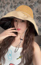 viney夏季防曬帽子女新款太陽(yáng)帽遮陽(yáng)黑膠漁夫帽海邊沙灘帽大檐帽草帽 卡其色 戶(hù)外騎車(chē)時(shí)尚洋氣高級感 曬單實(shí)拍圖